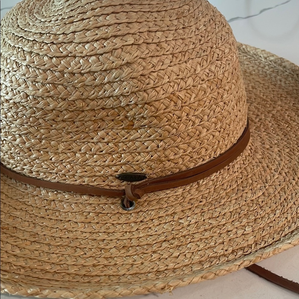 Scalia Stylish Tan Straw Hat with Brown Band